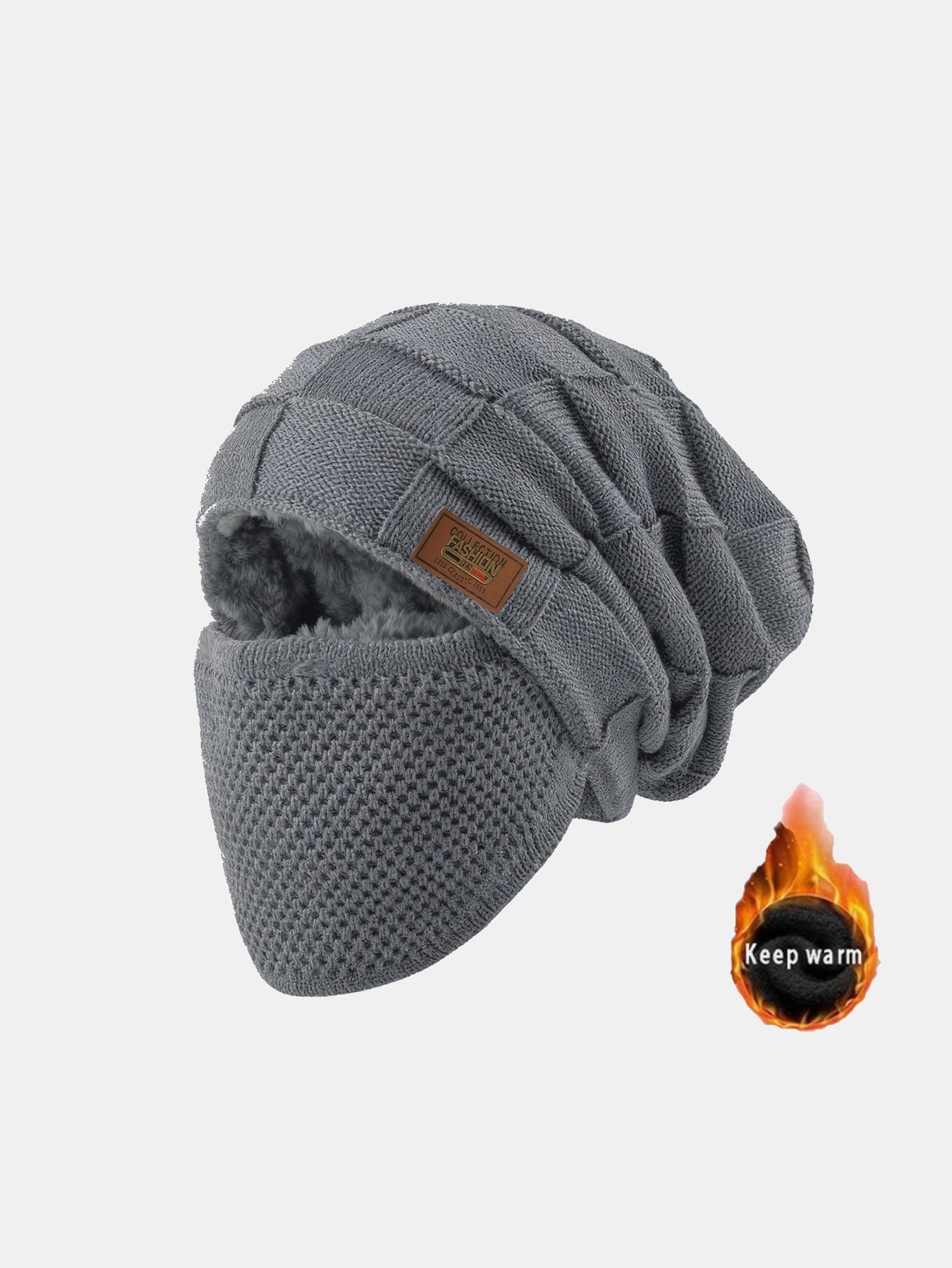 Warm Knitted Hat  Face Mask Set Lightweight Warm Ear Cheek Cover