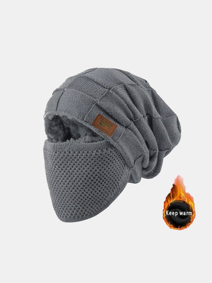 Warm Knitted Hat  Face Mask Set Lightweight Warm Ear Cheek Cover