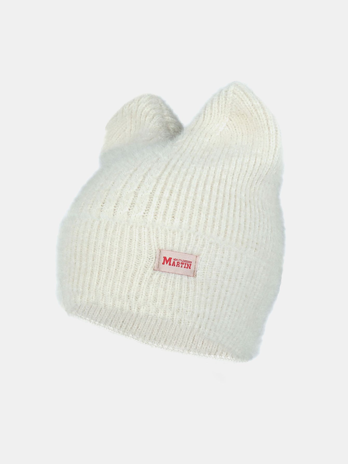 Unisex Cat Ear Shaped Plush Elastic Knitted Hat