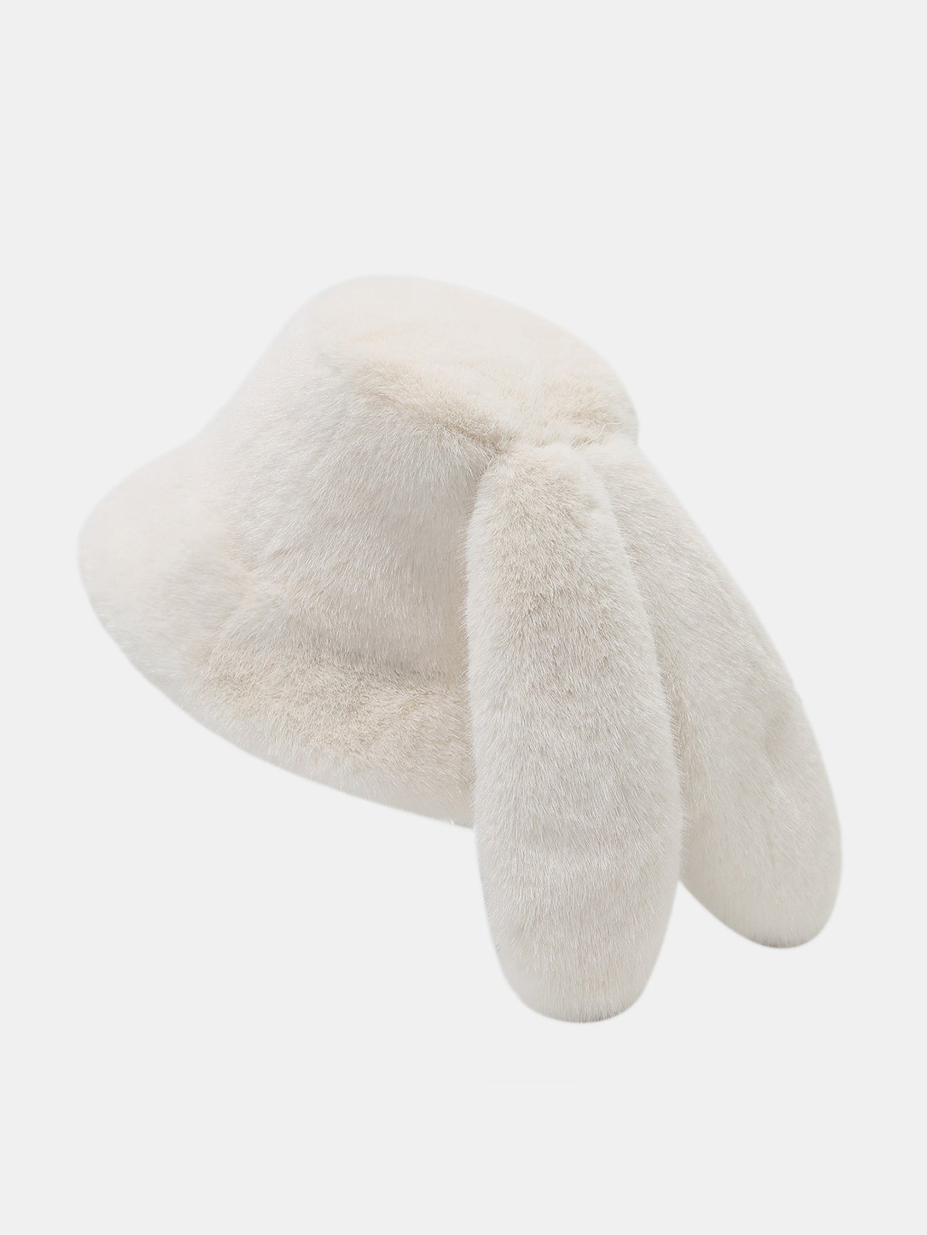 Plush Bucket Hat With Rabbit Ear Design