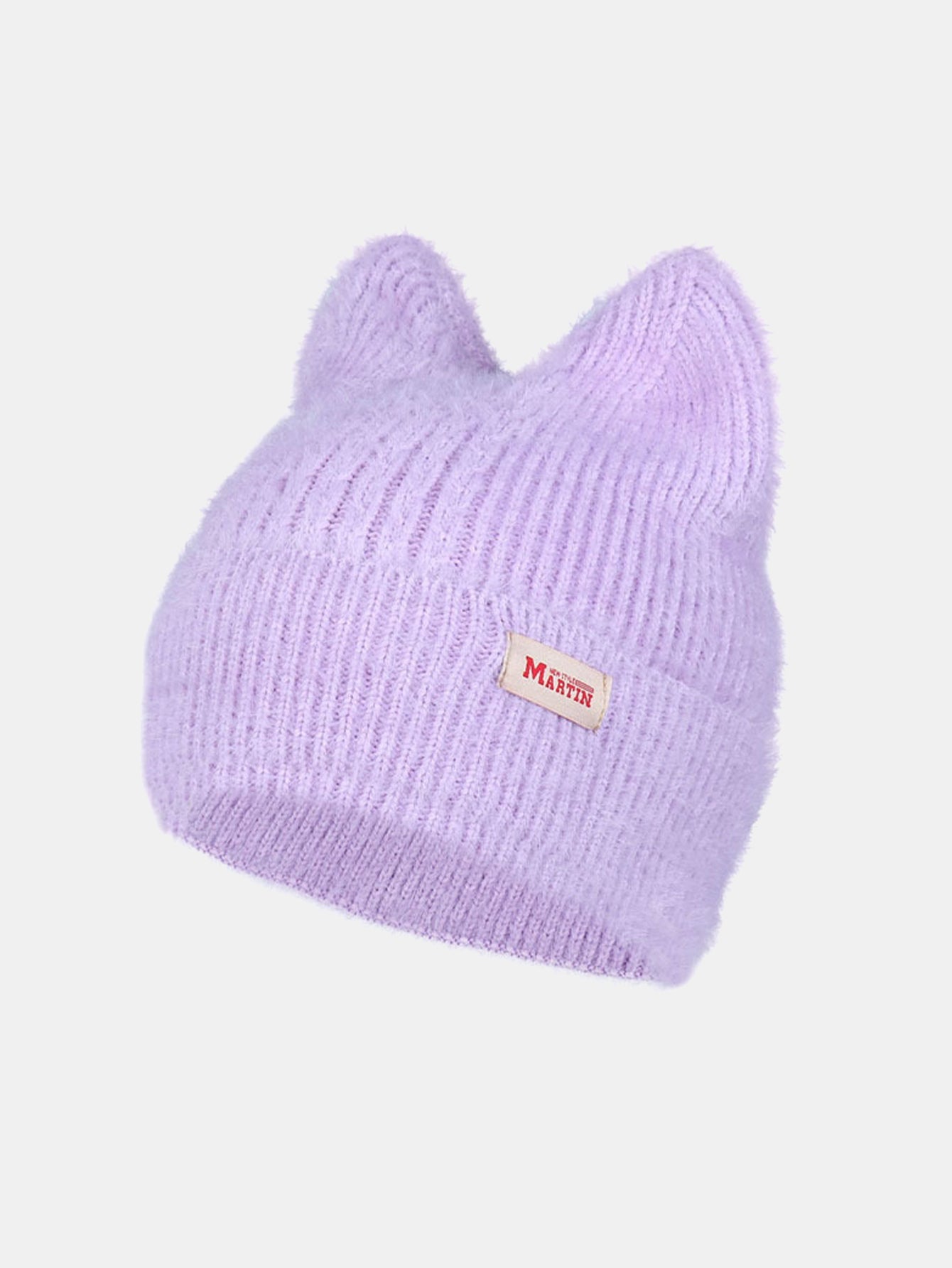 Unisex Cat Ear Shaped Plush Elastic Knitted Hat