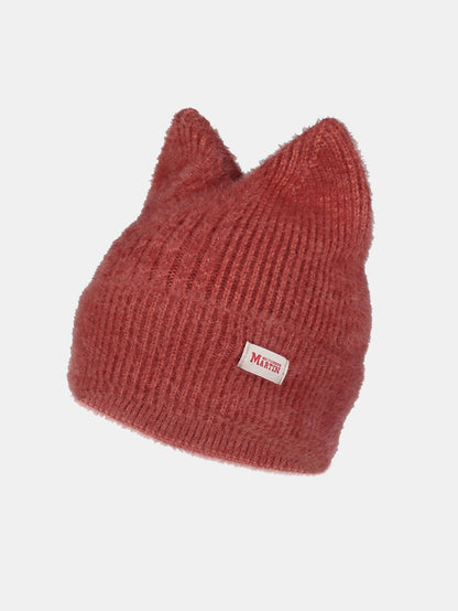 Unisex Cat Ear Shaped Plush Elastic Knitted Hat
