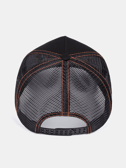 Vintage Fishing Embroidery Mesh Baseball Cap