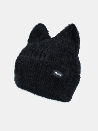 Unisex Cat Ear Shaped Plush Elastic Knitted Hat