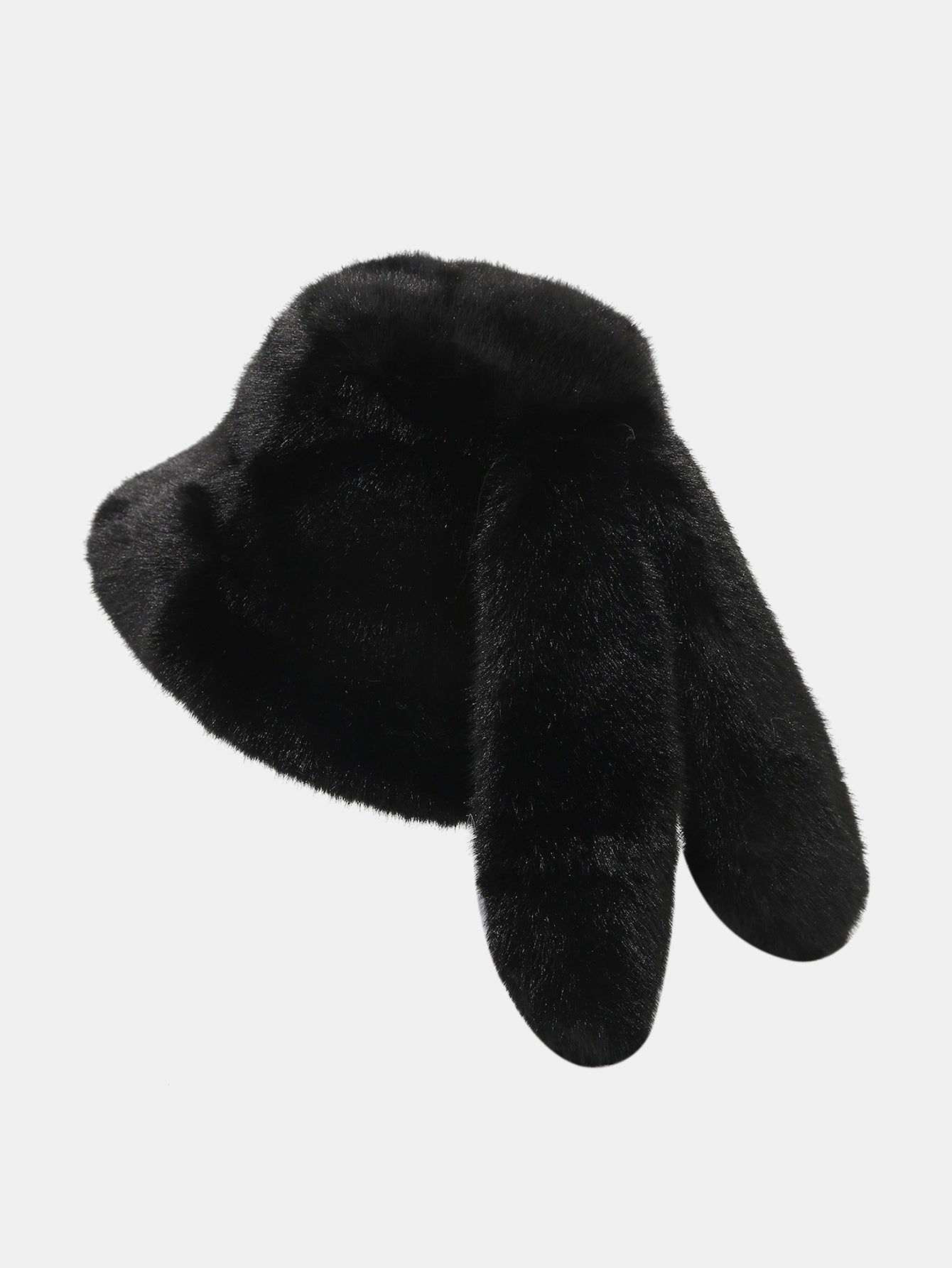 Plush Bucket Hat With Rabbit Ear Design
