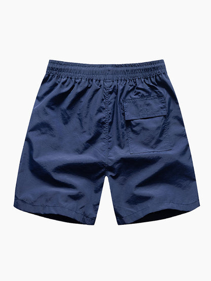 Regular Fit Palm Trees Silhouette Print Cotton T-Shirt & Swim Shorts