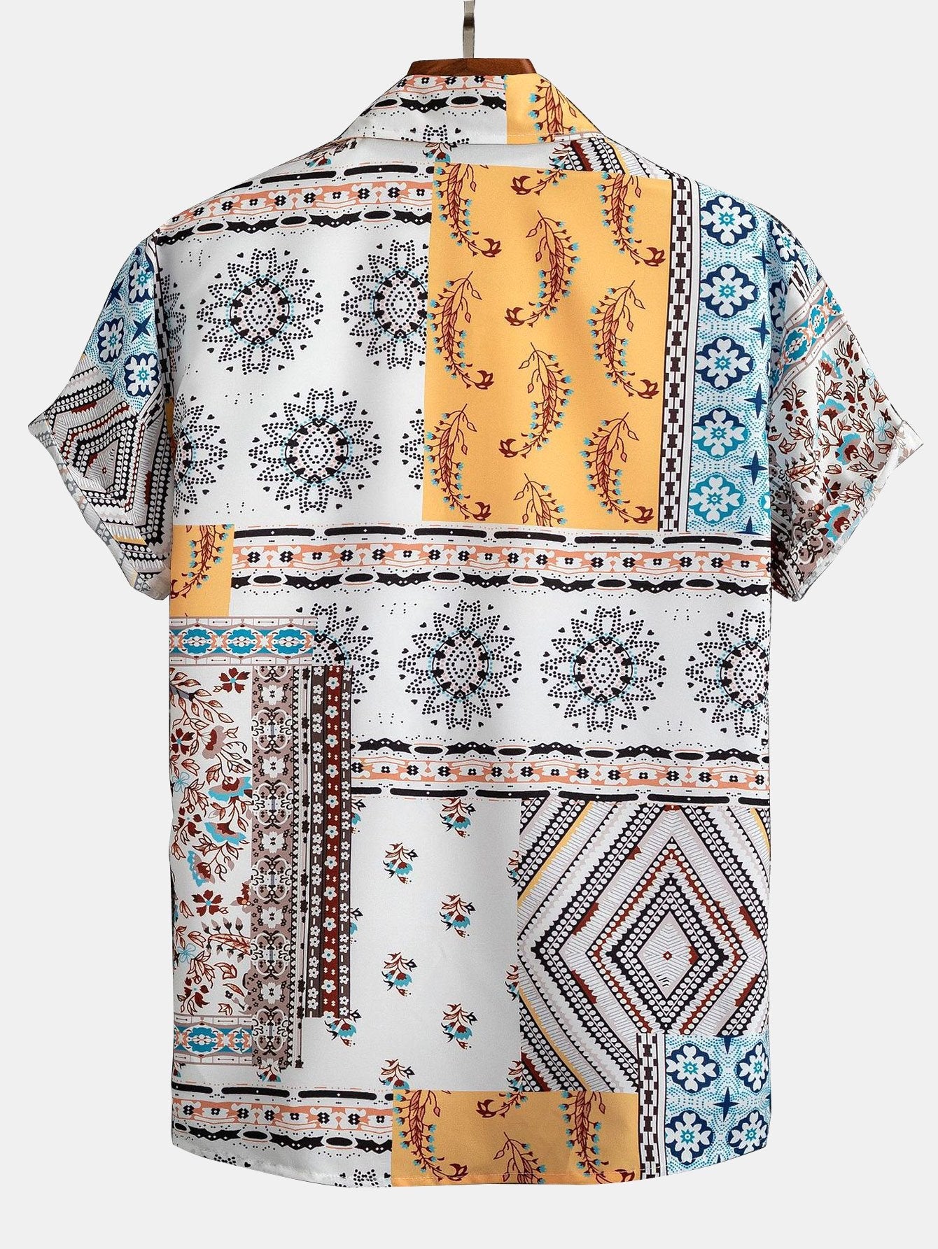 Scarf Print Button Up Shirt